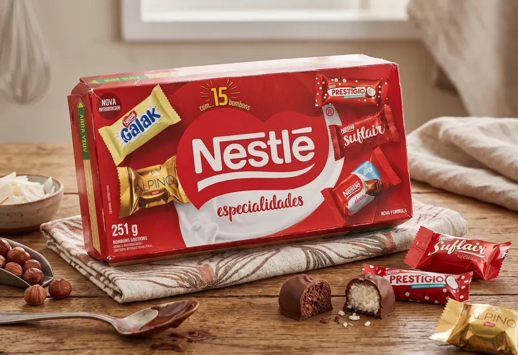Quais bombons vêm na caixa da Nestlé