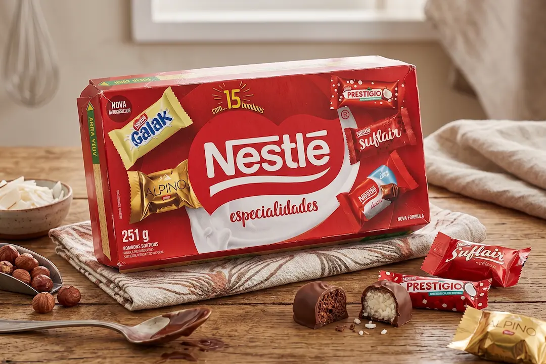 Quais bombons vêm na caixa da Nestlé